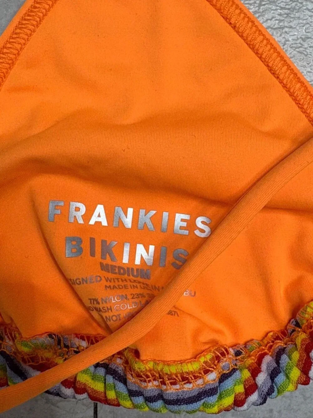 Frankie’s Bikinis Catalina Bikini Bottom and String Triangle Top-sz Medium
